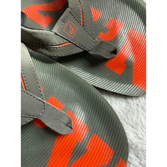 Sperry Top-Sider Men’s Gray Orange Flip-Flops Size 13M Slide Sandals Beachwear - Picture 3 of 10
